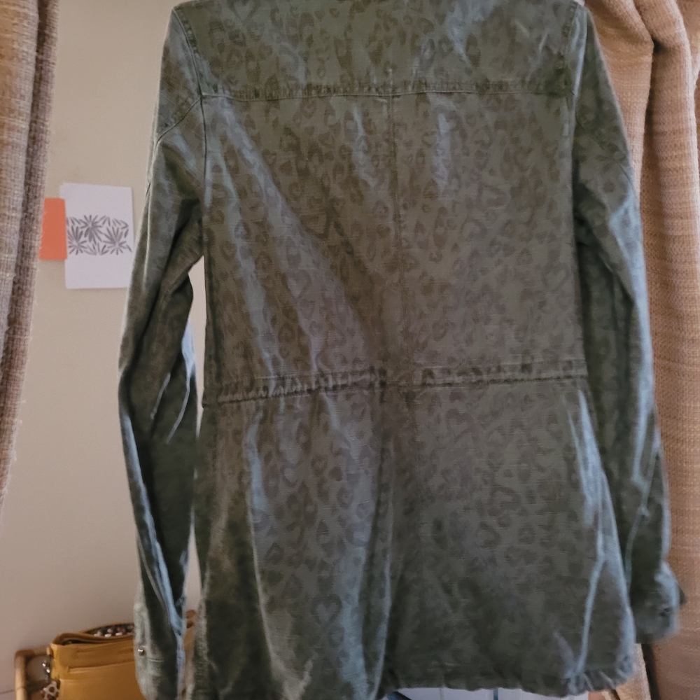 Divided Green Patterned Utility Jacket - Picture 4 of 8